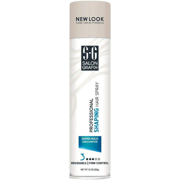 Salon Grafix Shaping Hair Spray Super Hold Unscented 10 oz (Value Pack of 2), Packaging May Vary 20 Ounce (Pack of 1)
