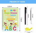 4 Pc Groove Writing Books for Kids,Magic Groove Practice Copybook,Reusable Grooved Handwriting Workbooks,Writing Books for Kids Age 3-5 Calligraphy