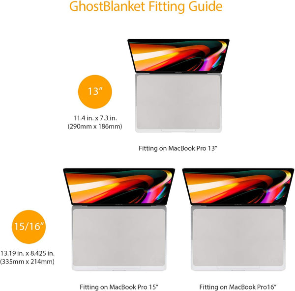 UPPERCASE GhostBlanket Screen Keyboard Imprint Protection Microfiber Liner and Cleaning Cloth 13" Compatible with MacBook Pro 13"/14", MacBook Air