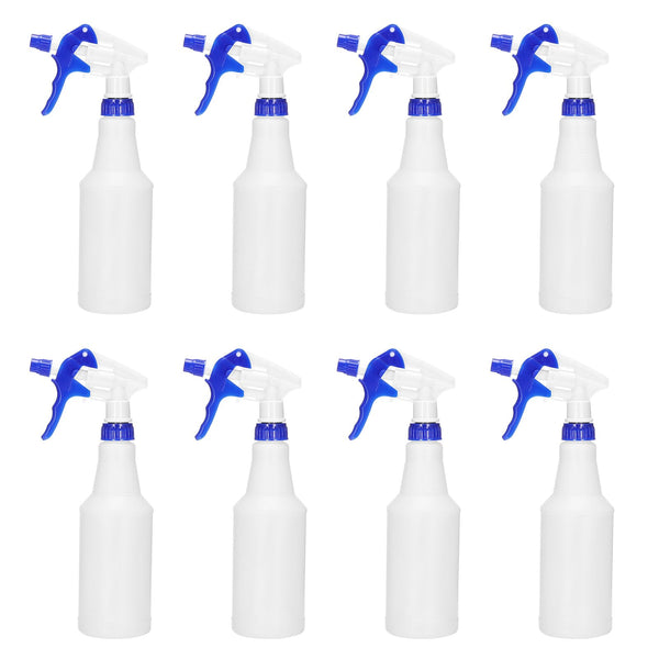 PATIKIL 500Ml/16Oz Plastic Spray Bottles, 8Pcs Adjustable Nozzle Leak Proof Empty Water Mist Stream Sprayer for Cleaning Solutions Plants Hair, Blue