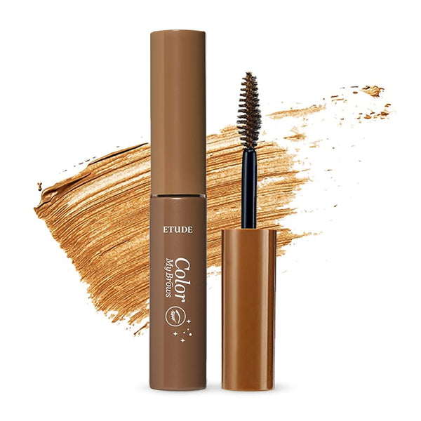 ETUDE Color My Brows - Natural Brown (4.5G) | Beeswax & Carnauba Wax | Eyebrow Mascara, Quickly Fixing Natural Eyebrow Makeup with Care Effect |