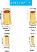 160pcs Tube OD(1/4" 5/16'' 3/8" 1/2") Brass Compression Insert,Brass Compression Fitting Assortment Kit, Insert Tube Support Compression Sleeve