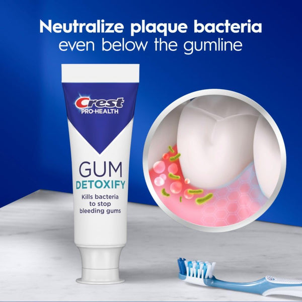 Crest Pro-Health Gum Detoxify Antibacterial Fluoride Toothpaste, 4.8 oz 3 Pack, Enamel and Gum Repair, Cavity Protection, Deep Clean, Plaque