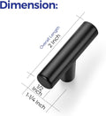 Ravinte Matte Black Cabinet Pulls Cabinet Handles Single Hole 10 Pack | 2 Inch Length, Stainless Steel, Round T Shape Bar, Modern Style, Kitchen