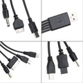 1Pc Black 10 in 1 USB Multi Charger Cables for Mobile Phones USB Charging Cord 20cm/7.87in to Multi Plug Cell Phone Charger Cable 10 in 1 Cable