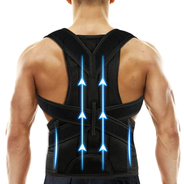 Back Brace Posture Corrector for Women and Men, Relief for Waist, Back and Shoulder Pain, Adjustable and Breathable, Imp