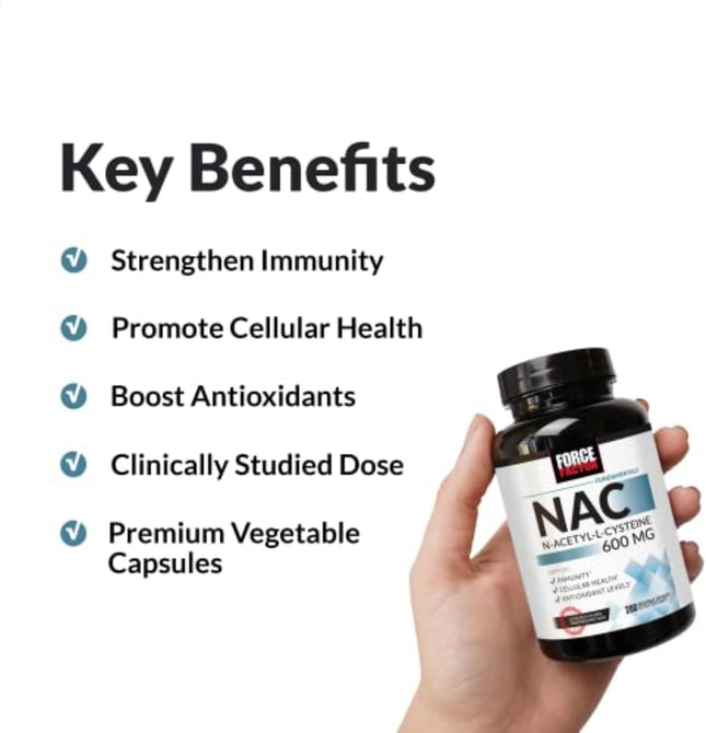 FORCE FACTOR NAC 600 Mg, N-Acetyl Cysteine for Liver Health, Immune Support & An