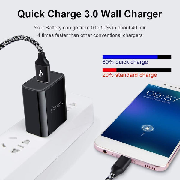 Quick Charge 3.0 Wall Charger Fast Charging Block for Samsung Galaxy A17 5G 1-Pack Black