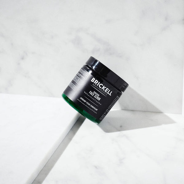 Brickell Men's Renewing Face Scrub for Men, Deep Exfoliating Facial Scrub Formulated with Pumice, Caffeine and Jojoba Beads, 2 Ounce, Scented 59 ml