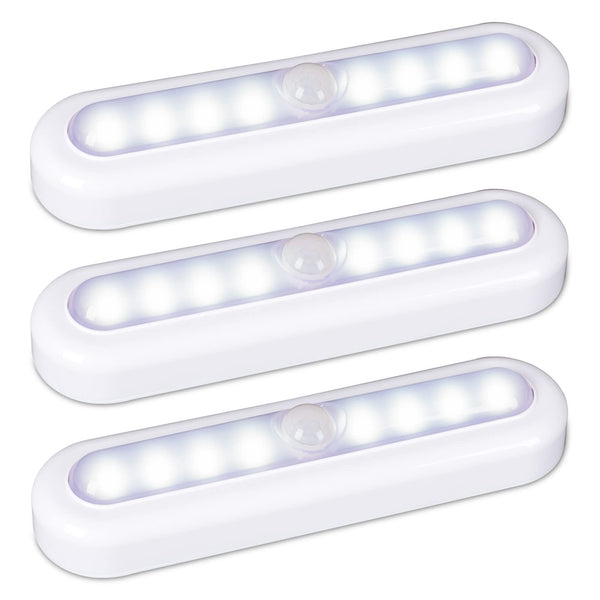 STAR-SPANGLED 3 Pack 7” Motion Sensor Lights Indoor Battery Operated, Stick on LED Light for Closet, Stairs, Under Cabinet, Cool White 7 inch,