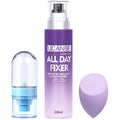 Long Lasting Makeup Setting Spray Kit- 6.76 Fl oz Hydrating Matte Finish Mist Lightweight Face Make up Fixer +Travel Size Spray Bottle+Sponge Puff