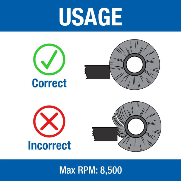Mercer Industries 184020 - 8" x 5/8" x 1/2", 5/8" Knot Wire Wheel, .014 Carbon Steel 8" x 5/8" x (1/2", 5/8") Knot Wire Wheel