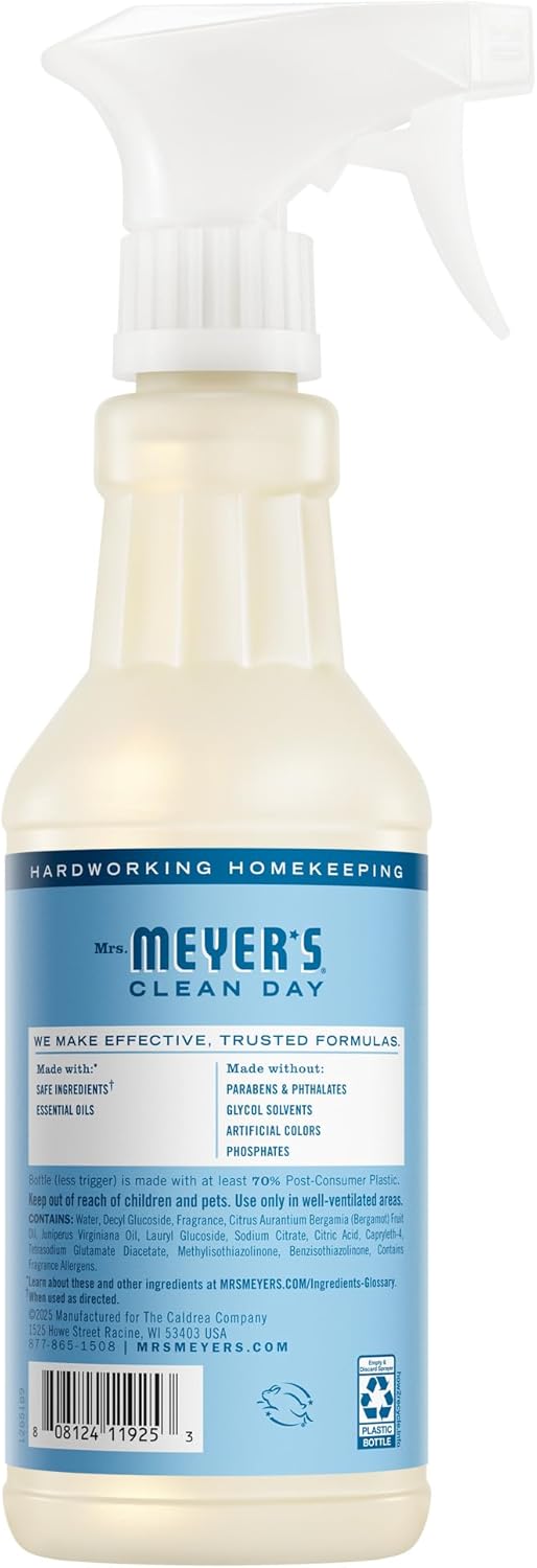 MRS. MEYER'S CLEAN DAY All-Purpose Cleaner Spray, Rain Water, 16 Fl. Oz - Pack o