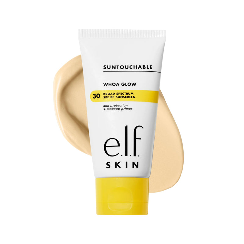 e.l.f. SKIN Suntouchable! Whoa Glow SPF 30, Lightweight Sunscreen & Makeup Primer For A Glowy Finish, Infused w/Hyaluronic Acid, Vegan &