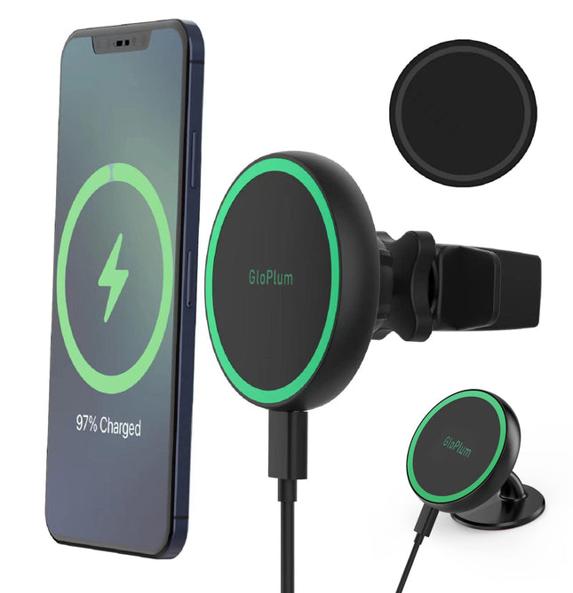 Magnetic Wireless Car Charger Mount Compatible with Magsafe Iphone 15/ Iphone 14/Iphone 13, Fast Charging Air Vent Magne