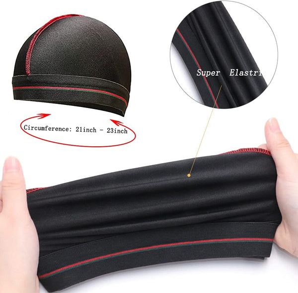 4PCS Silky Durags for Men Women 360 Waves with 1 Wave Cap, Silky Satin Durag Extra Long Tails Black Blue Gray Red