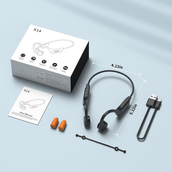 CXK Bone Conduction Headphones Bluetooth 6.0 Open Ear Headphones with Mic, Premium Loud Sound 10-Hour Playtime Bluetooth Headphones, IPX6