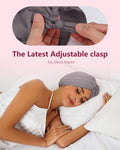 HFRHTGY Adjustable Silk Satin Hair Bonnet for Sleeping, Double Layer Hair Wrap Sleep Cap Turban for Women Men, Curly Straight Braid Unisex