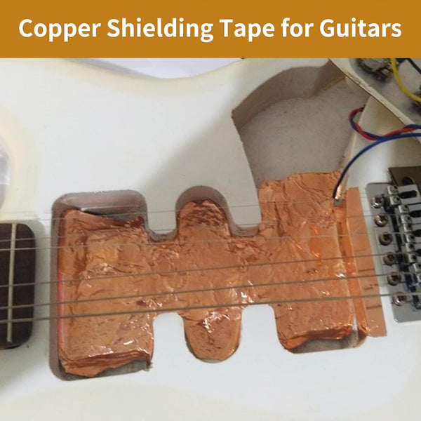 Vaincre Copper Tape (1inch X 66 FT), Copper Foil Tape with Conductive Adhesive for Stained Glass, Guitar, EMI Shielding, Crafts, Electrical