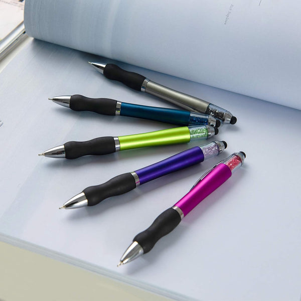 Misibao Ballpoint Writing Pens,8 Pack(5 Count+3 Refills) with Stylus Tips 1Mm Medium Point Pen Black Ink Pen Stylus Pens for Ipads