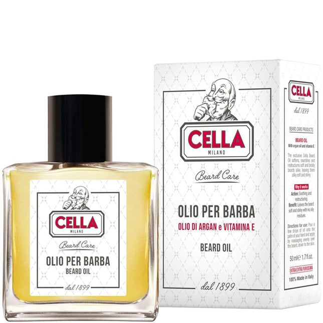 Cella Milano Beard Oil, 50 Ml., Made in Italy, Shines, Conditions and Tames Your