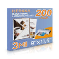 HERKKA 200 Pack Laminating Sheets, Holds 8.5 x 11 Inch Sheets, 3 Mil Clear Thermal Laminating Pouches 9 x 11.5 Inch Lamination Sheet Paper for