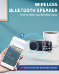 PRUNUS J189 Mini Bluetooth AM FM Radio, TF Card/USB/AUX Playback with Bass | Rechargeable, LED Flashlight, Dual Speaker Heavy Bass, Pocket Size,