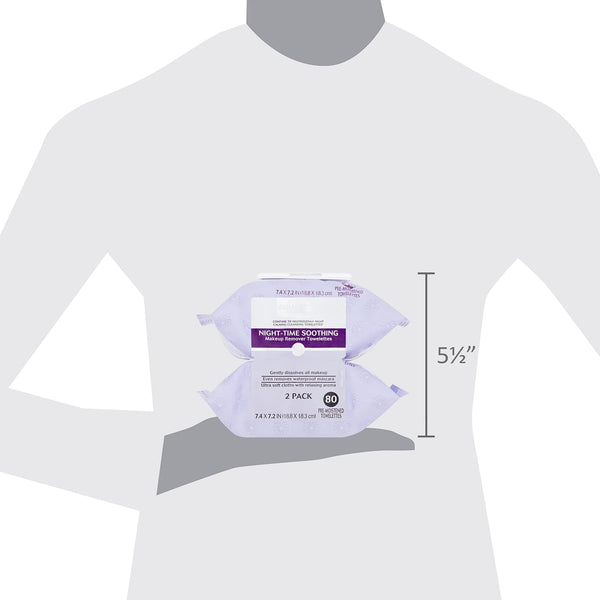 Equate Beauty Night-Time Soothing Makeup Remover Wipes, 40 Count, 2 Pack