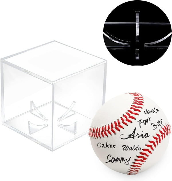 6 Pack Acrylic Baseball Case for Display, UV Protected Baseball Display Cube, Autographed Baseball Clear Display Case, Baseball Display Case for