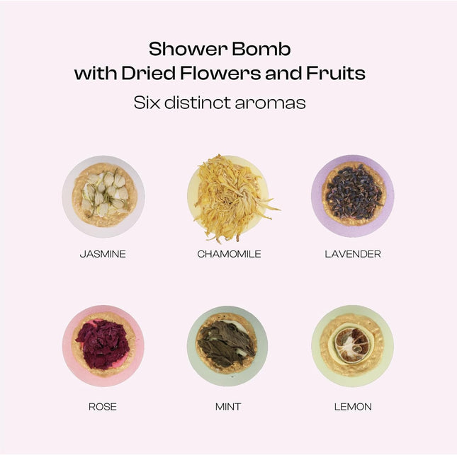 Bath Bombs Gift Sets, 6 Fizzies Luxury Large Size with Real Flowers and Natural 