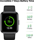 Fitness Tracker Watch with Heart Rate, No App No Phone Required, Pedometer Black