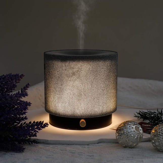 Elegant Fabric Aroma Diffuser - Quiet Essential Oil Diffuser with Soft Night Lig