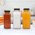 Accguan 12Oz Glass Bottles,Leak-Proof Vintage Water Bottles for Juicing,Hot Sauce,Kombucha,Ginger Jar,Potion,Oil,Milk Bottles,Whiskey,Portable