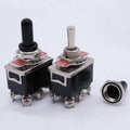 mxuteuk 3pcs Heavy Duty Rocker Toggle Switch 15A 250V DPDT ON/Off/ON 6 Pin 3 Position + 5pcs Metal Knob Cover Cap Waterproof Ten-1322-5MZ-B203