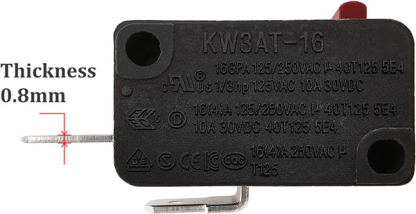 Microwave Oven Door Switch Replacement Part, 16A 125VAC, KW3AT-16 (Downward Compatible with KW3A-16), Normally Open - 2Pcs 2x Normally Open