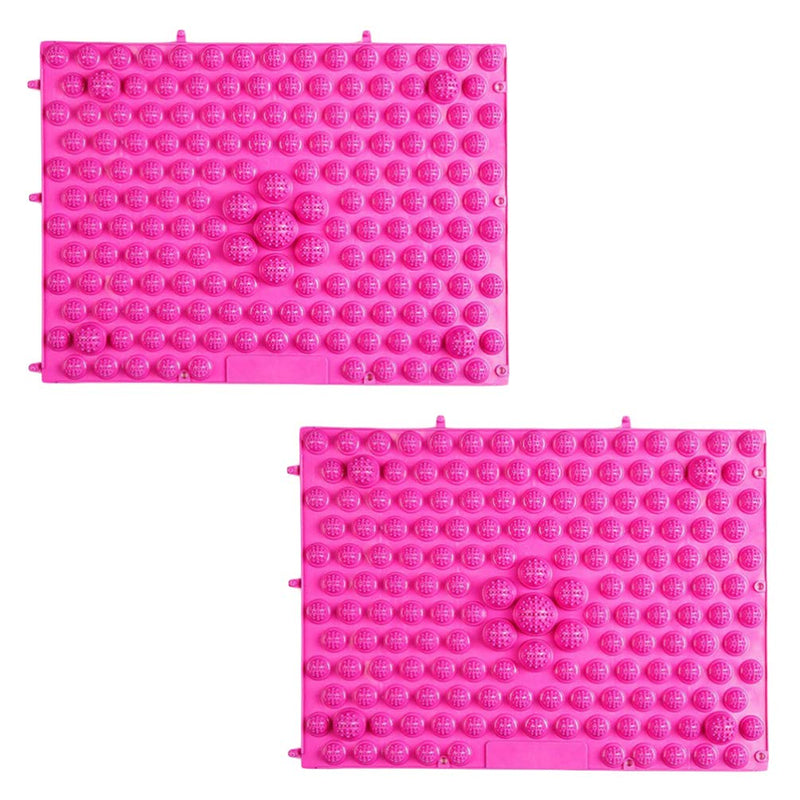 2Pcs Foot Massage Mat Acupressure Reflexology Pad for Heel Arch and Toe Relief Durable Foot Massager Tool for Home Office and Relaxation Rose Red