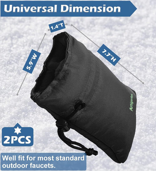 Artigarden Upgraded Outdoor Faucet Cover Socks for Winter Freeze Protection | Insulated Fabric Covers for Water Hoses, Reusable Winter Hose Bib
