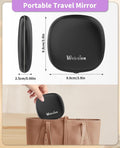 Wobsion Lighted Makeup Mirror with Magnification,Rechargeable 1X/10X Travel Mirror,Portable Comapct Folding Mirror for Bag,Gift,Black