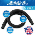 JED Pool Tools 60-345-06 Deluxe Filter Connecting Hose for Swimming Pool, 1-1/2-Inch by 6-Feet, Black 1-1/2" by 6'