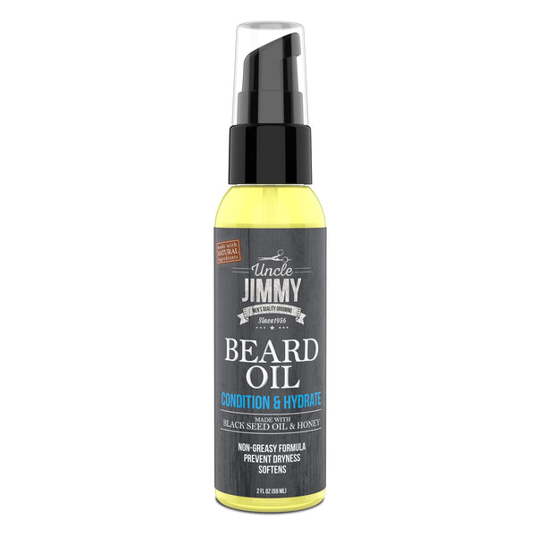 Uncle Jimmy Beard Oil, Restores Moisture, Softens and Reduces Beard Itch for Facial Hair of All Lengths, Made with Black Seed Oil & Honey 2Oz (T108)