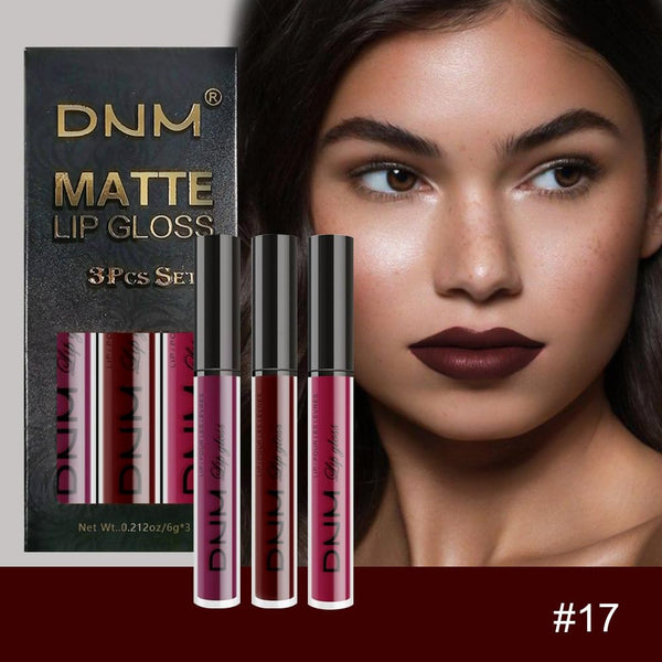 evpct 3Pcs Dark Red Purple Plum Matte Liquid Lipstick Sets for Women Matte Lip Stain Long Lasting Waterproof, Burgundy Blood Blue Red lipstick,
