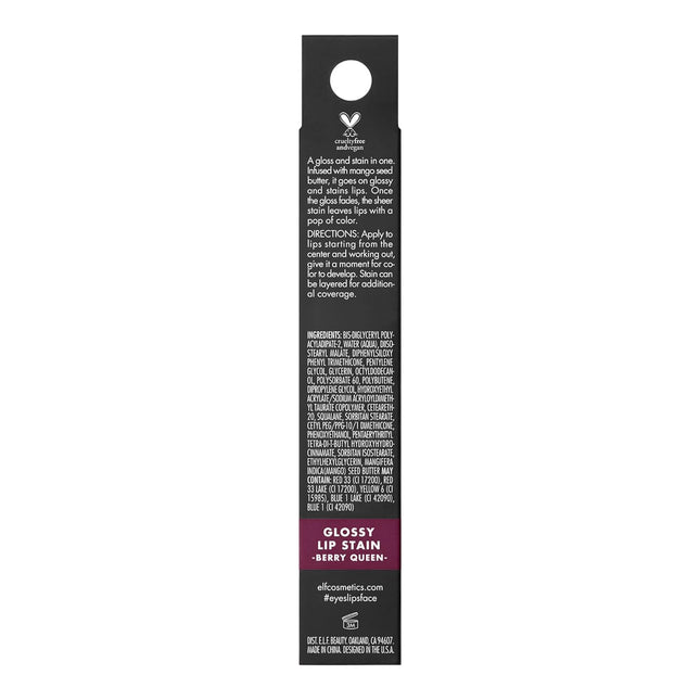E.L.F. Glossy Lip Stain, Long-Lasting, Lightweight Lip Stain for a Sheer Pop of 