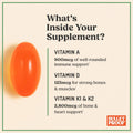 Bulletproof Vitamins A-D-K Softgels, 30 Count, Supplement for Heart, Bone Health and Immune Support 30 Count (Pack of 1) Softgels