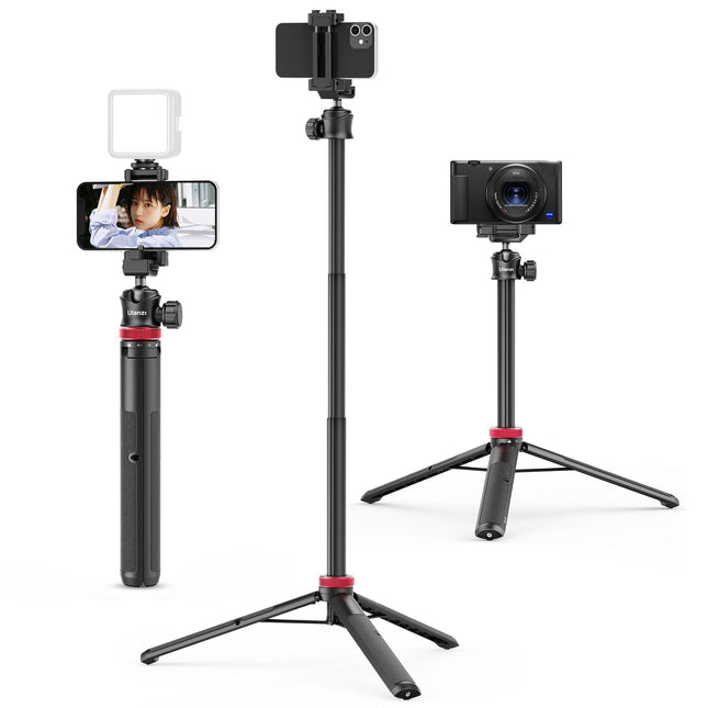 ULANZI MT-44 Auto Open Phone Tripod, 59" Extendable Selfie Stick Vlog Stand BLAC