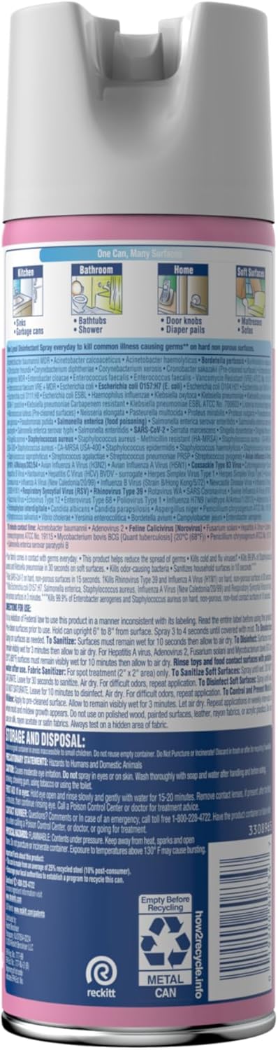 Lysol Disinfectant Spray, Sanitizing and Antibacterial Spray, for Disinfecting and Deodorizing, Early Morning Breeze, 1 Count, 19 Fl Oz Each