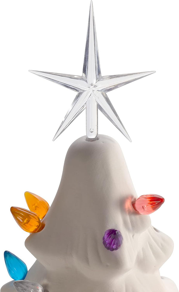 Creative Hobbies Ceramic Christmas Tree Replacement Lights, Medium Twist Light Ornaments, 100 Pc Multi Colors Plus 3 Tree Topper Stars Multicolor