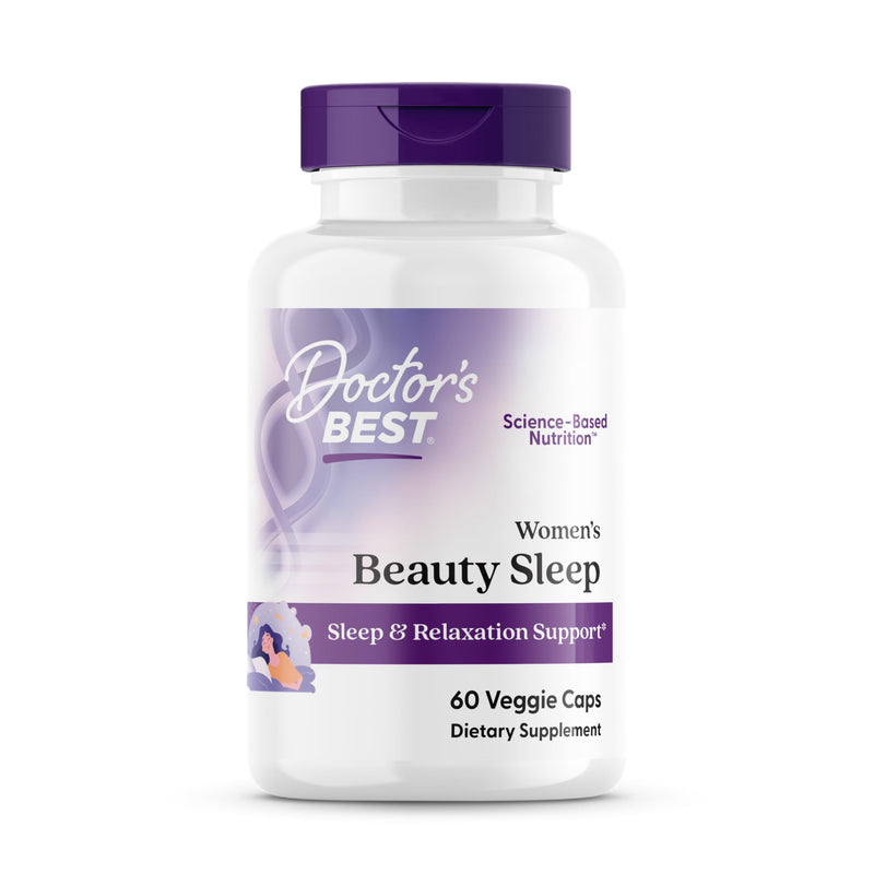 Doctor'S Best Womens Beauty Sleep with Magnesium, Theanine, Melatonin, Sleep & Relaxation Support, Non-Gmo, Gluten Free, Soy Free, Vegan 60 Veggie