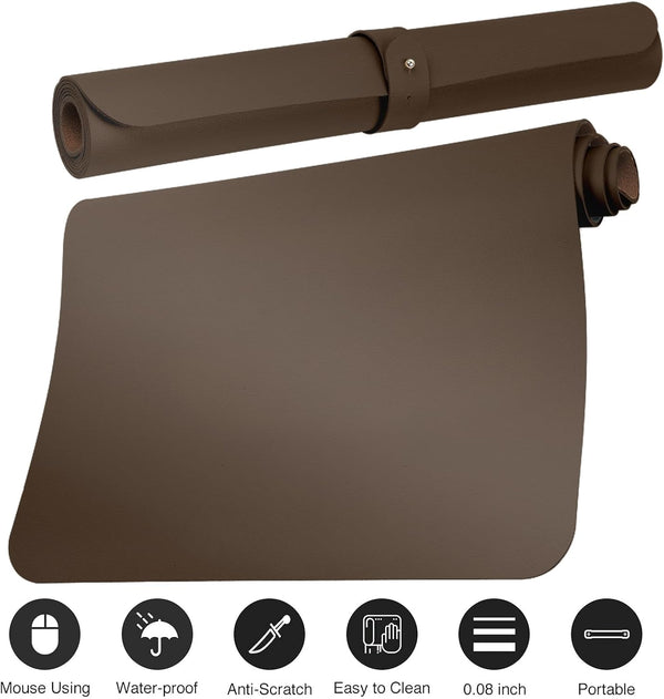 Ã¢ÂÂBoutilon Leather Desk Pad 30" X14",Non-Slip Mouse Pad,Office Desk Mat,Waterprooft PU Leather Desk Blotter,Desk Pad Protector,Desk Writing