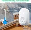 Thermostatically Controlled Outlet, Plug-in Freeze Protection Thermostat for 120V Pipe Heating Cables, Automatically Turn On at 35°F and Off at
