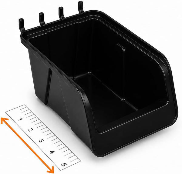 Wallpeg Made in USA Pegboard Bins - Kit PB-6 Hooks to Peg Board Panel Organize Hardware Arrange Accessories Workbench Tool Organizer Garage Stora